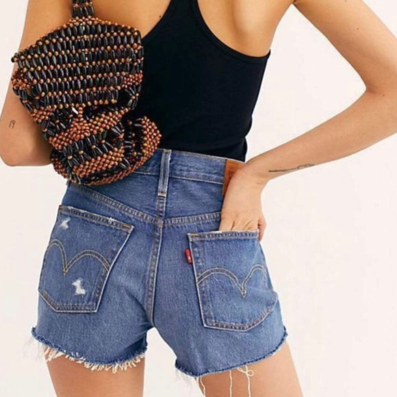 Levi’s 501’s High Rise Distressed Denim Shorts NWT - Picture 7 of 7